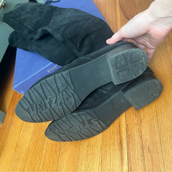 Stuart Weitzman Lowland Boots 8.5 Black Suede - Picture 14 of 16